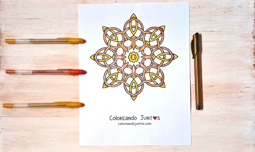 Dibujo de mandala celta coloreada por Coloreando Juntos