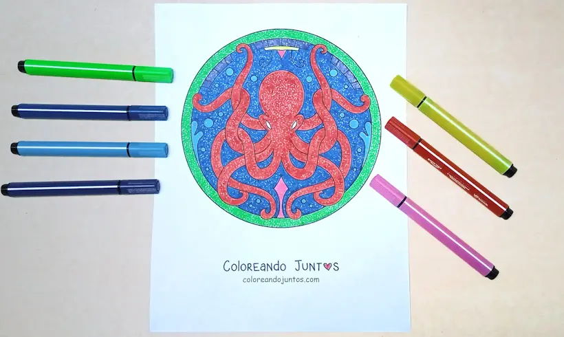 Dibujo de mandala de la naturaleza coloreada por Coloreando Juntos