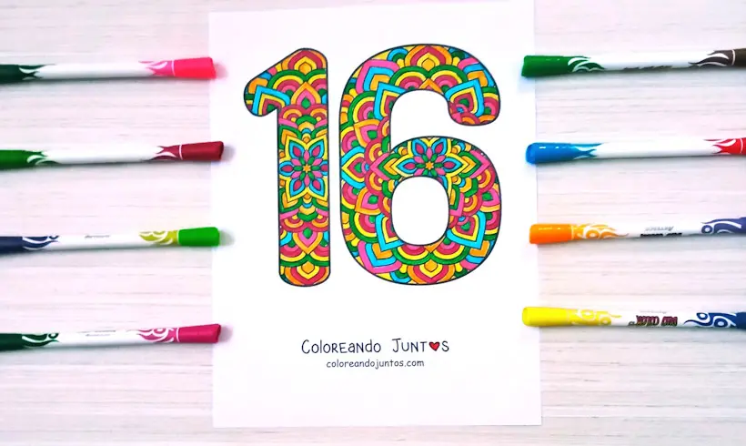 Dibujo de mandala de matemáticas coloreada por Coloreando Juntos