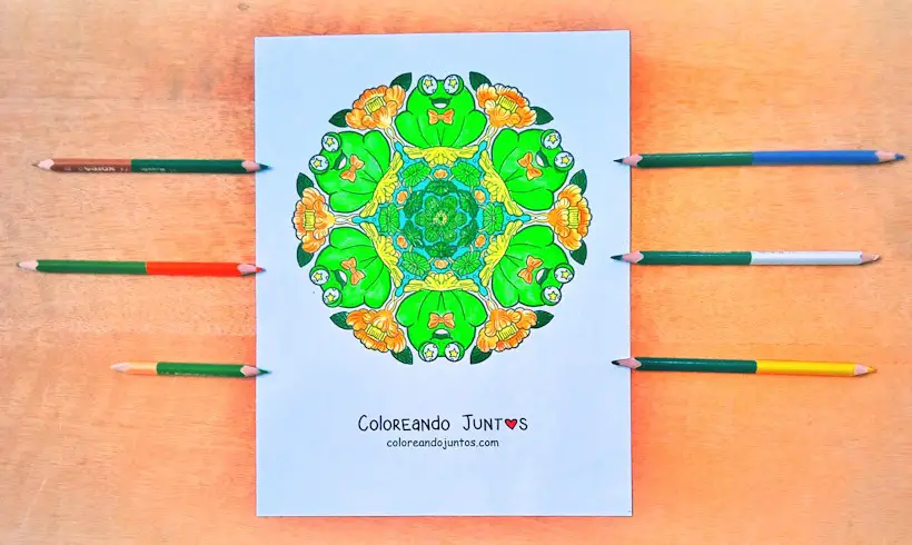 Dibujo de mandala para niños coloreada por Coloreando Juntos