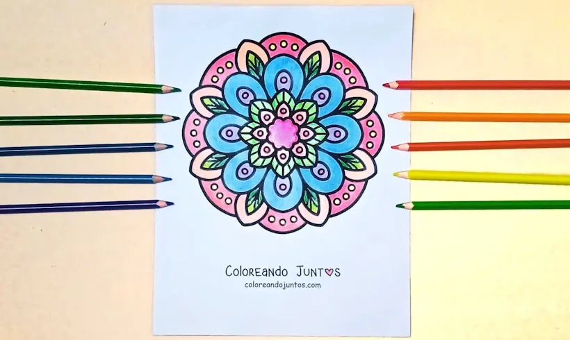 Dibujo de mandala relajante coloreada por Coloreando Juntos