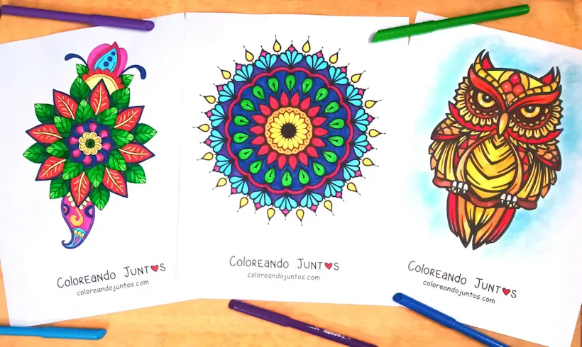 Dibujos de mandalas coloreadas por Coloreando Juntos