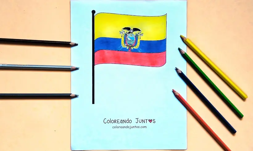 Dibujo de bandera de Ecuador coloreada por Coloreando Juntos