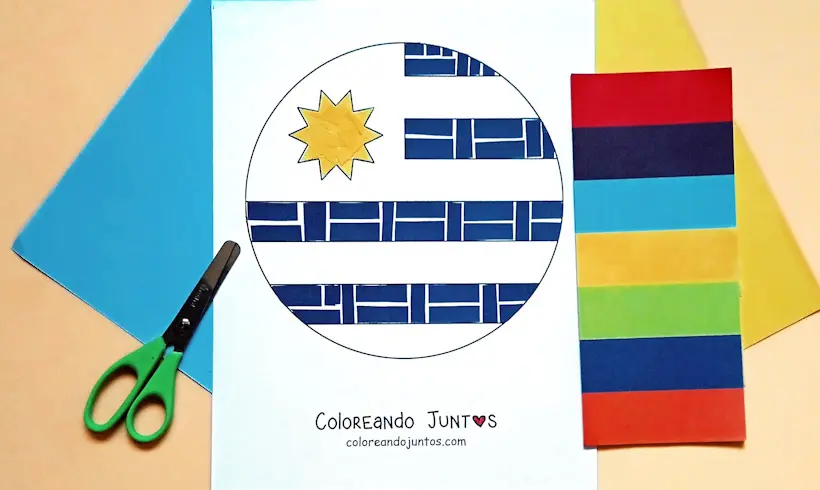 Dibujo de bandera de Uruguay coloreada por Coloreando Juntos