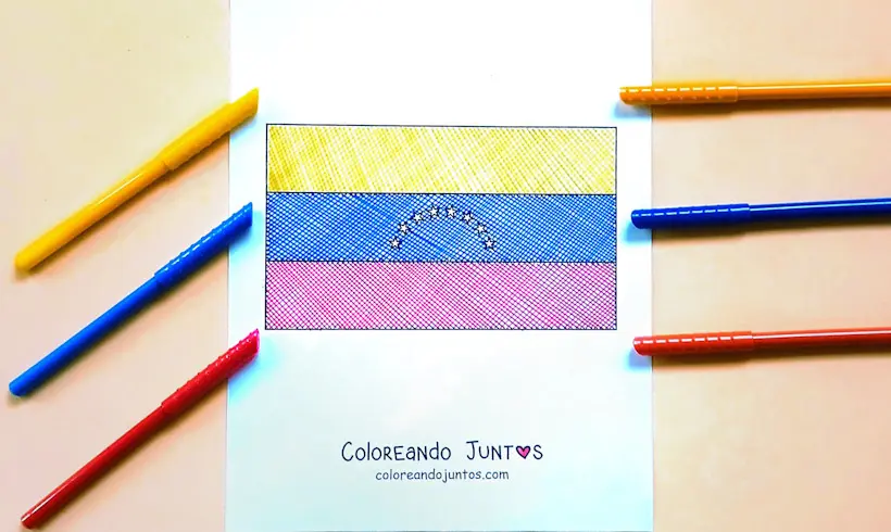 Dibujo de Bandera de venezuela coloreada por Coloreando Juntos