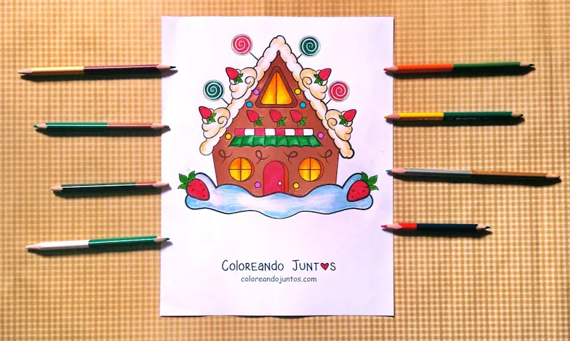 Dibujo de casa de jengibre coloreada por Coloreando Juntos