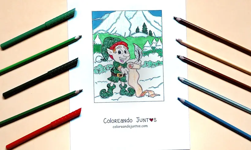 Dibujo de bastón de Navidad coloreado por Coloreando Juntos