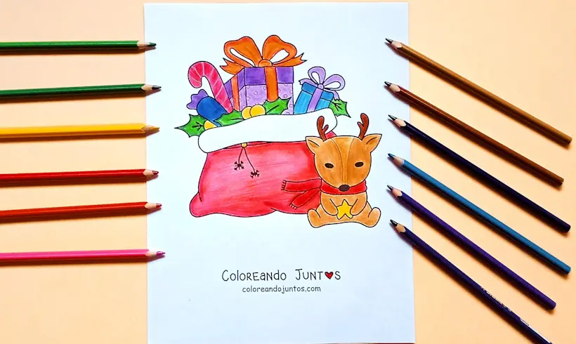 Dibujo de regalos de Navidad coloreados por Coloreando Juntos