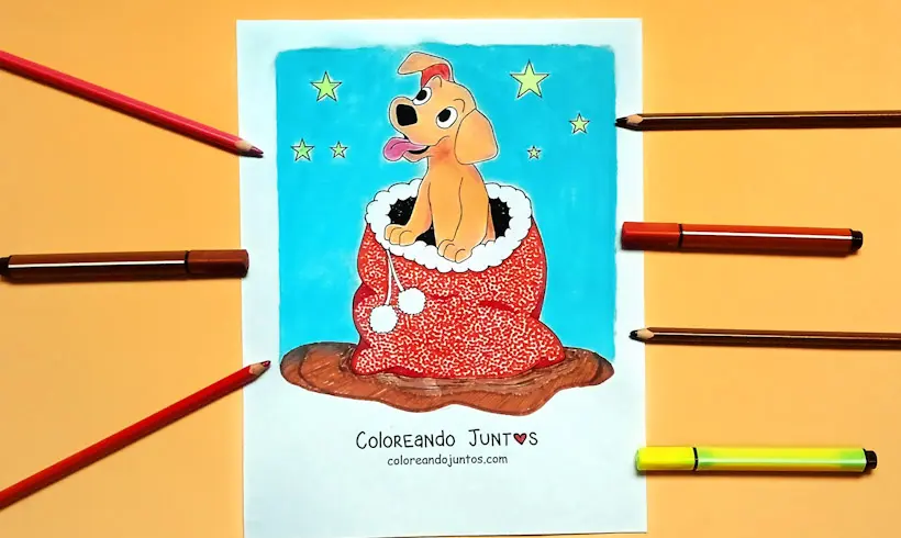 Dibujo de animal de Navidad coloreado por Coloreando Juntos