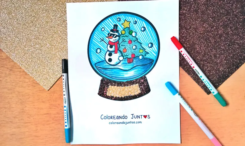 Dibujo de bola de nieve coloreada por Coloreando Juntos