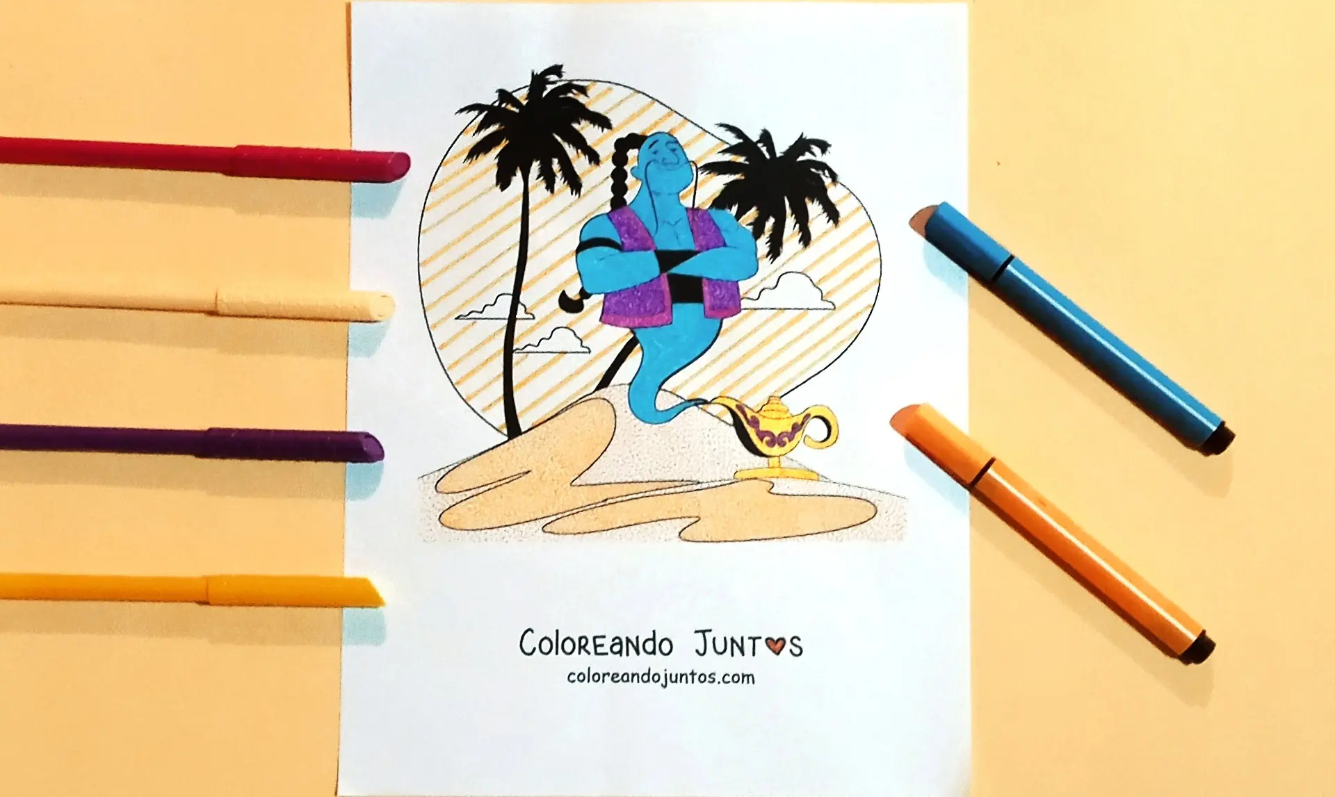 Dibujo de genio coloreado por Coloreando Juntos