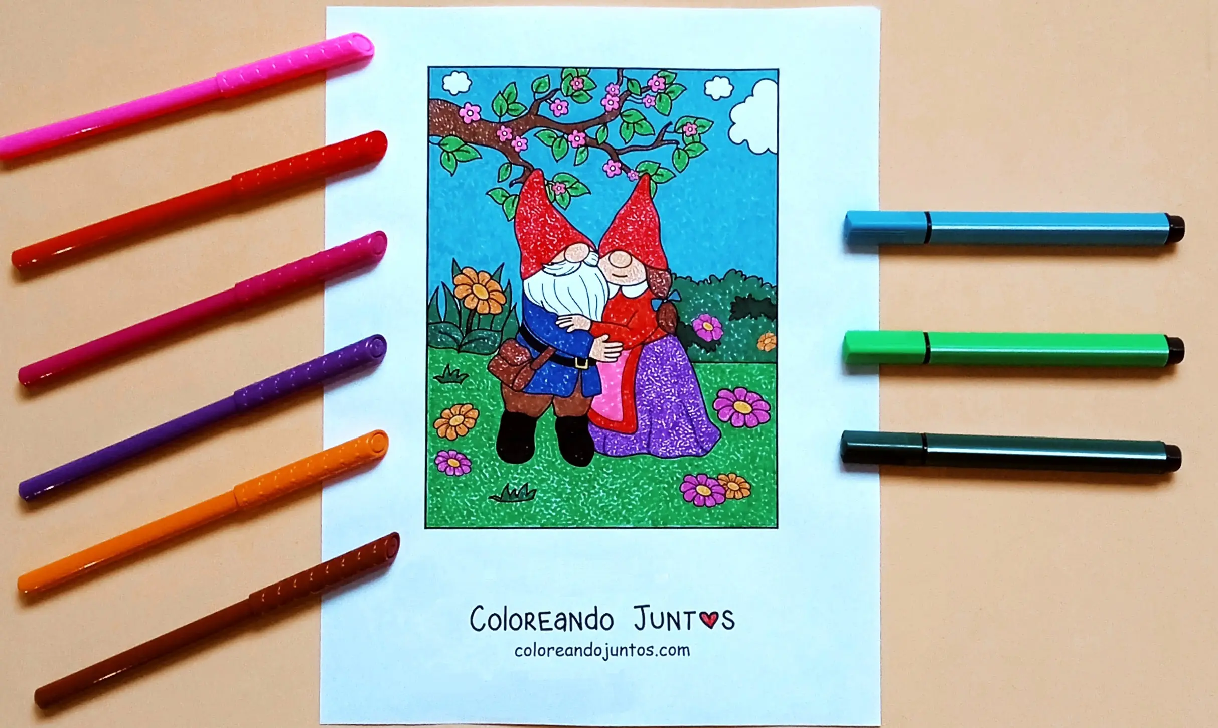 Dibujo de gnomos coloreados por Coloreando Juntos