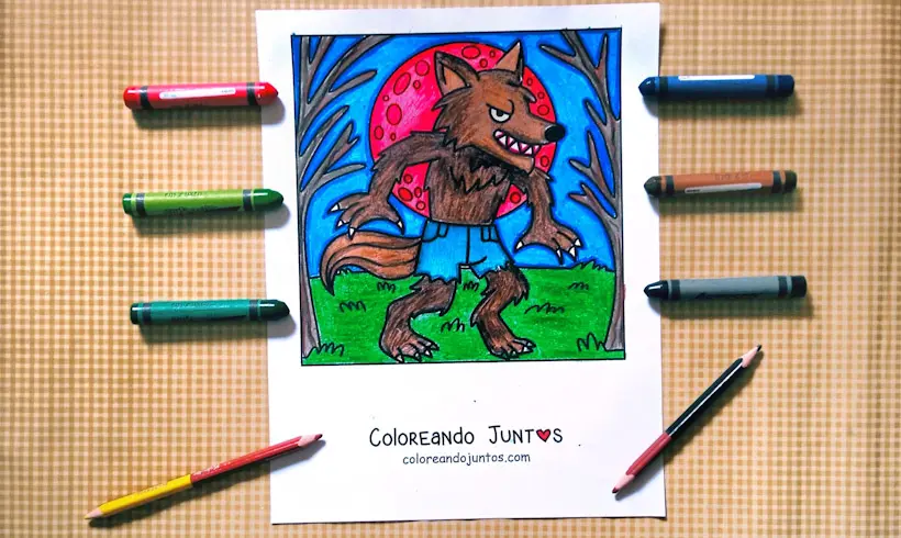 Dibujo de Hombre Lobo coloreado por Coloreando Juntos