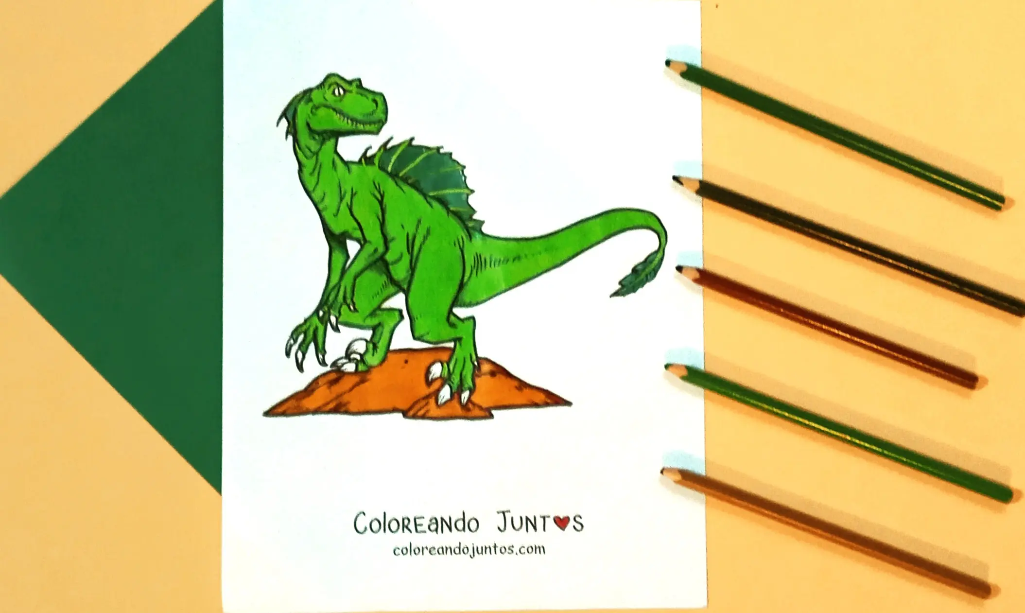 Dibujo de Velociraptor coloreado por Coloreando Juntos