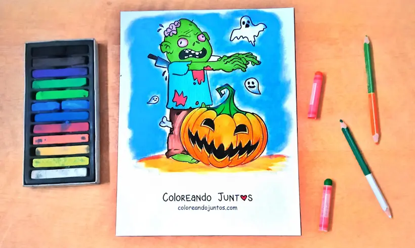 Dibujo de Zombie coloreado por Coloreando Juntos