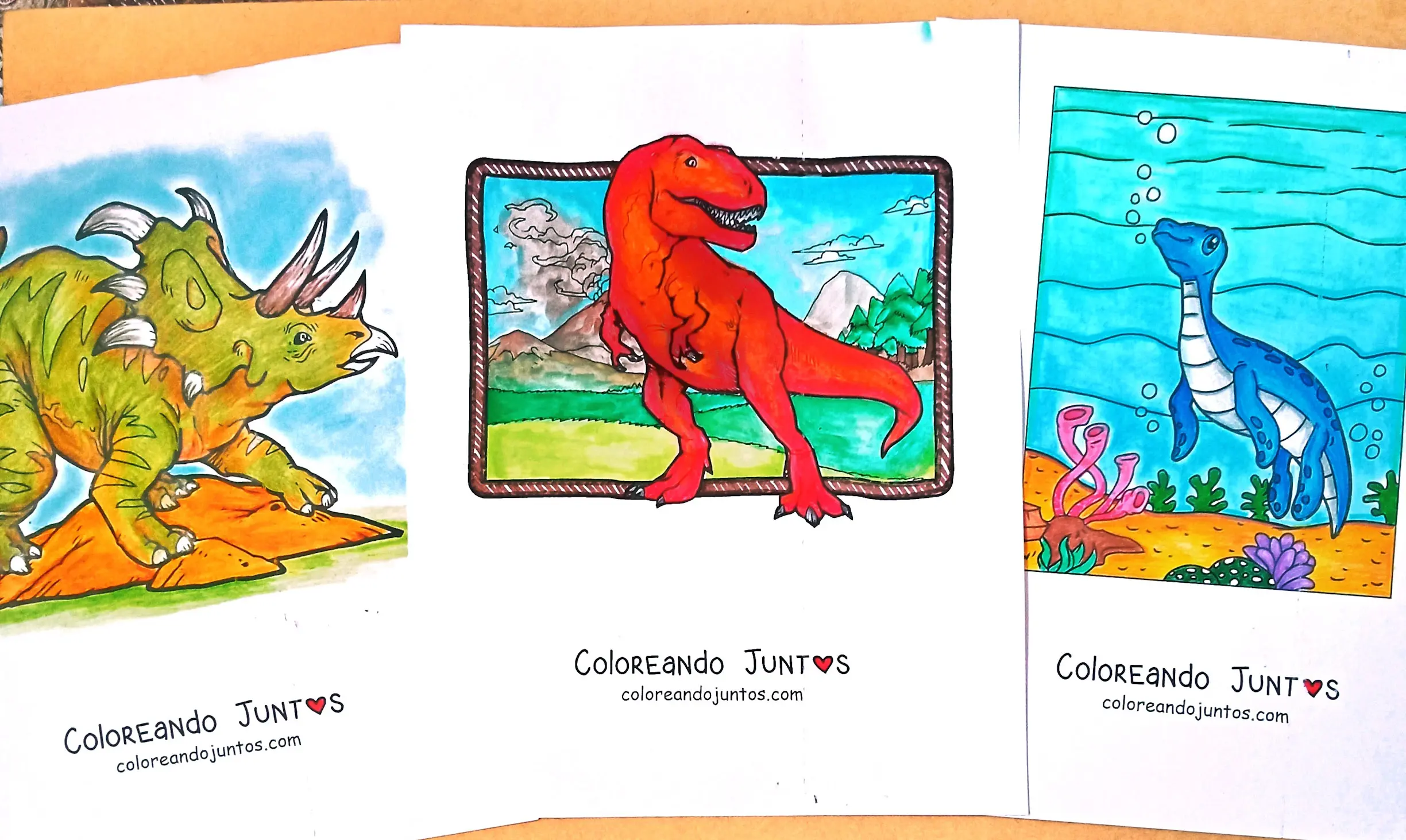 Dibujos de dinosaurios coloreados por Coloreando Juntos
