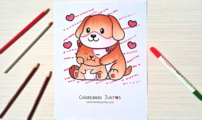 Dibujo de amor kawaii coloreado por Coloreando Juntos