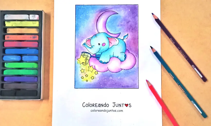 Dibujo de animal kawaii coloreado por Coloreando Juntos