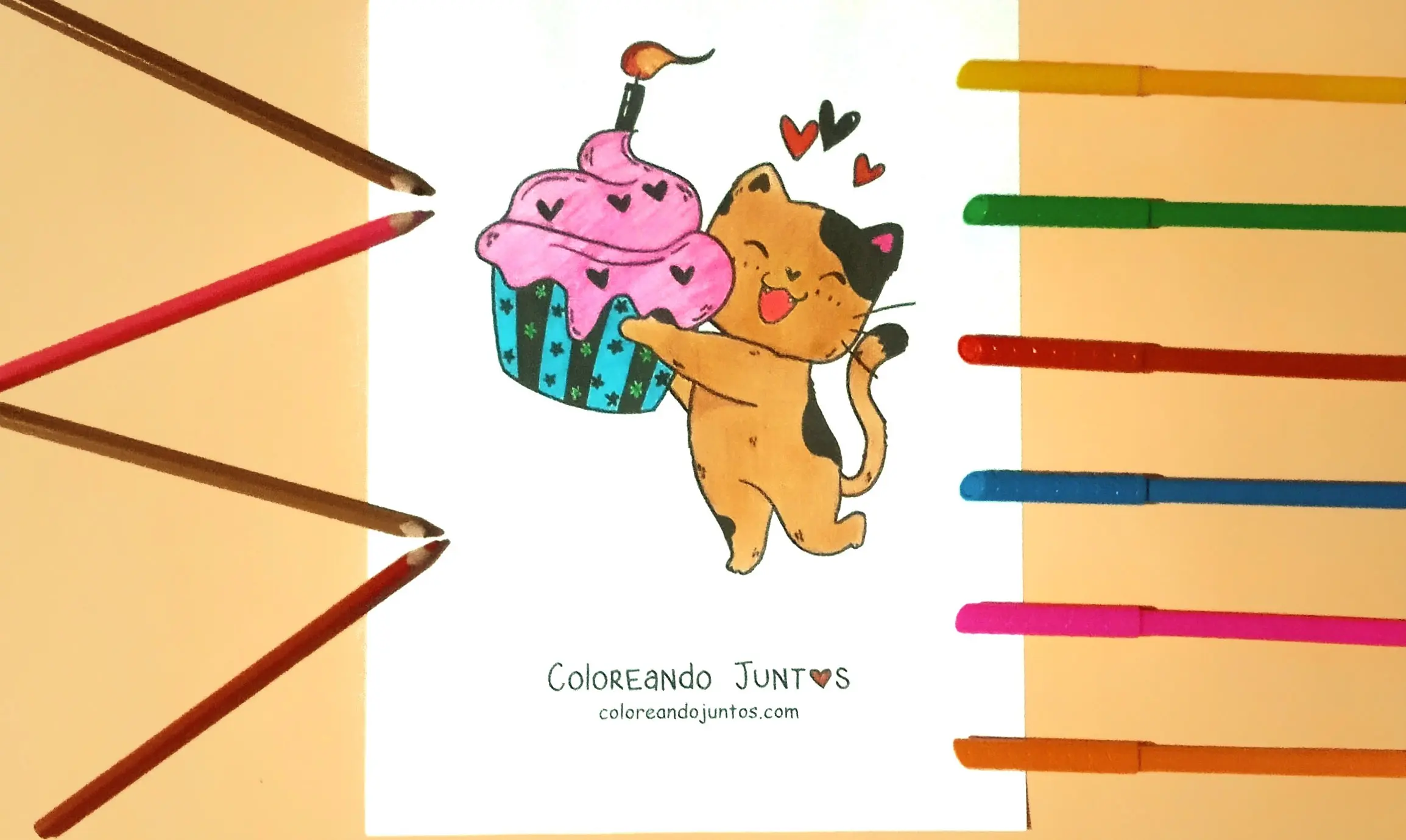 Dibujo de cumpleaños coloreado por Coloreando Juntos