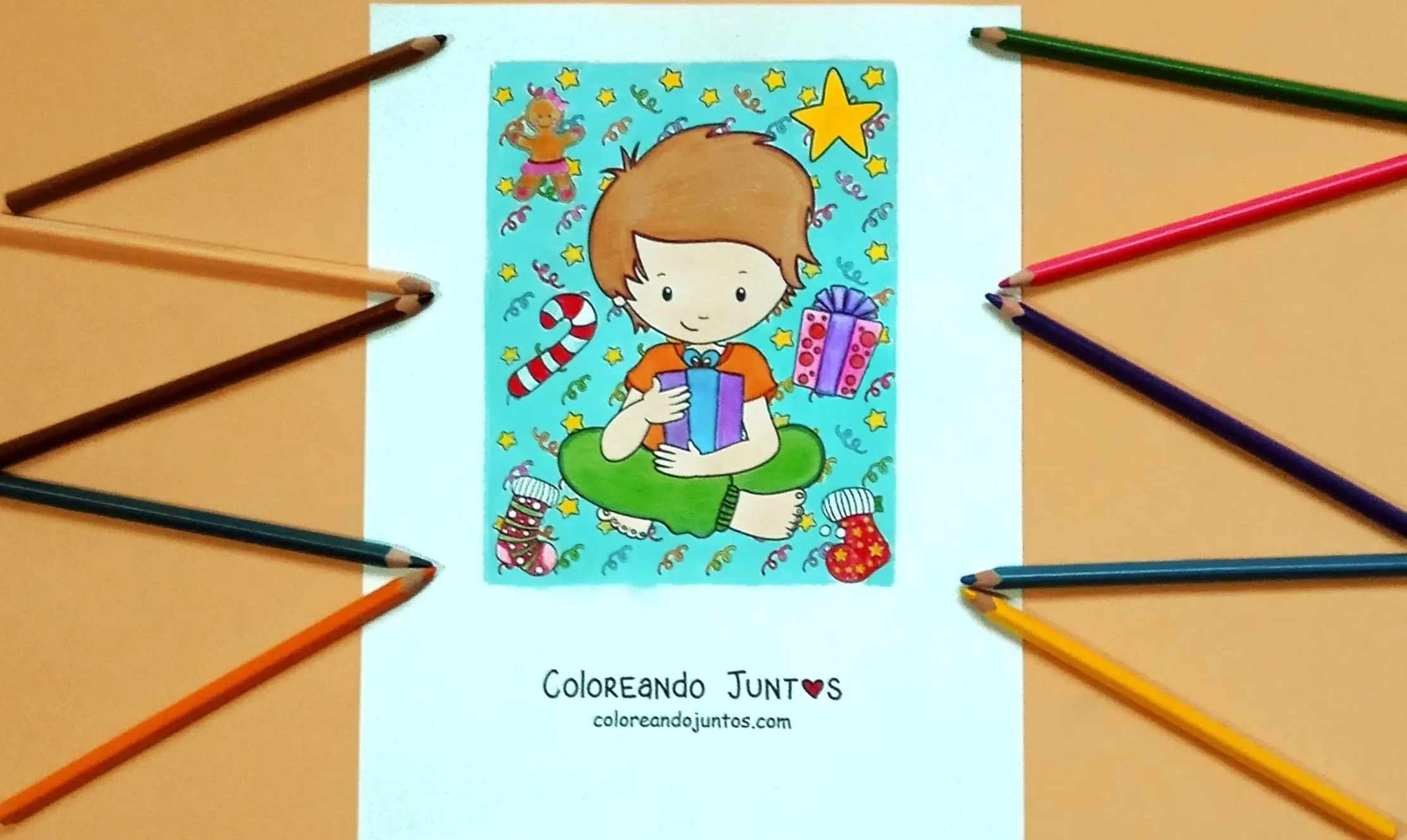 Dibujo de festividad kawaii coloreada por Coloreando Juntos
