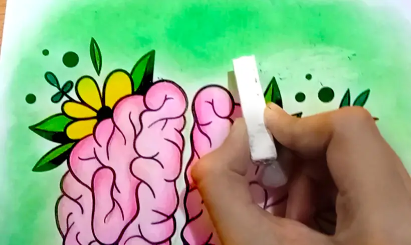 Paso 4 para colorear con la técnica del Blanqueado