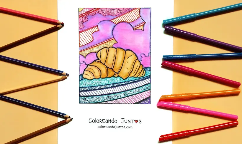 Dibujo de croissant de Francia coloreado por Coloreando Juntos