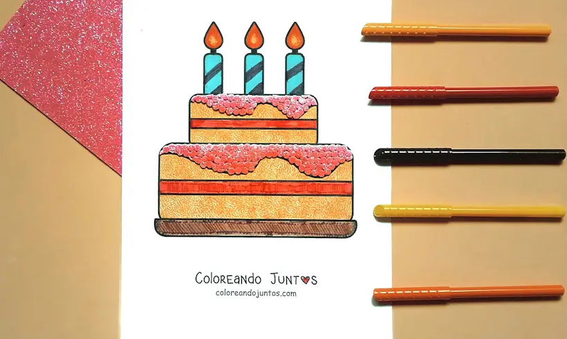 Dibujo de emoji de cumpleaños coloreado por Coloreando Juntos