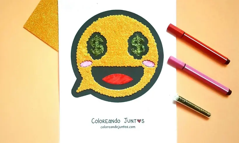 Dibujo de emoji feliz coloreado por Coloreando Juntos