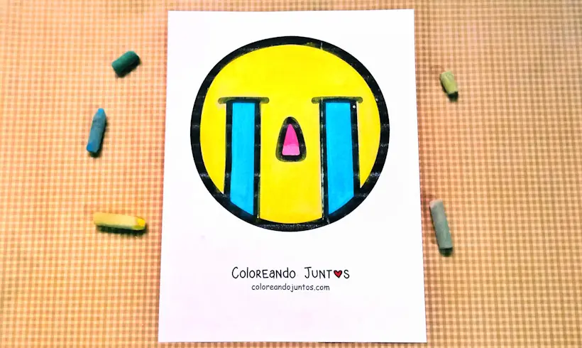 Dibujo de emoji triste coloreado por Coloreando Juntos