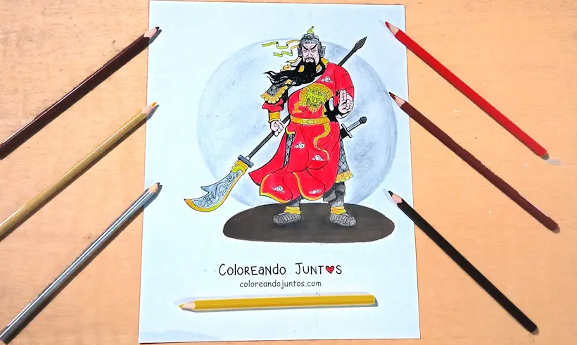 Dibujo de guerrero de China coloreado por Coloreando Juntos