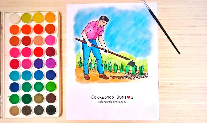Dibujo de jardinero coloreado por Coloreando Juntos