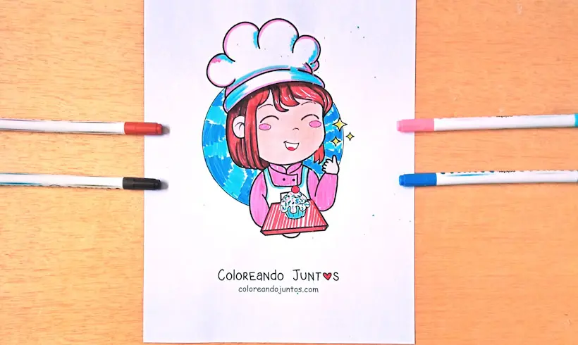 Dibujo de pastelera coloreada por Coloreando Juntos