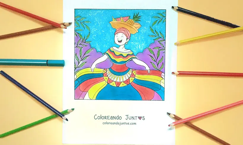 Dibujo de Colombia coloreada por Coloreando Juntos