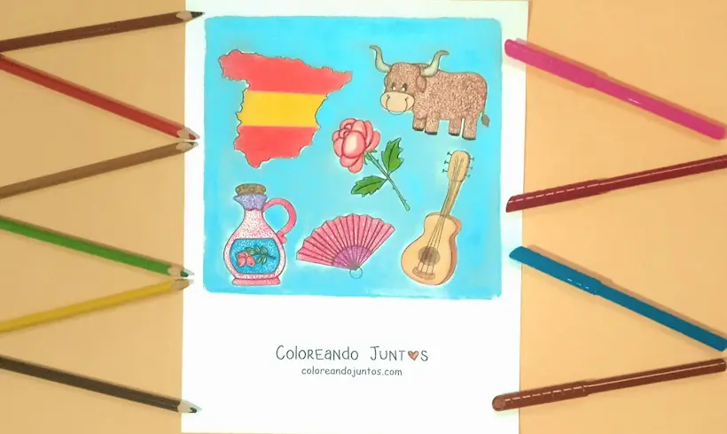 Dibujo de España coloreada por Coloreando Juntos