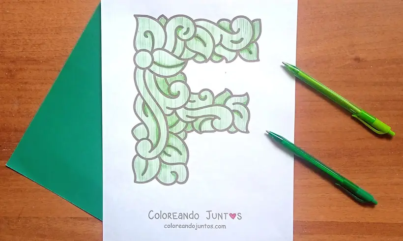 Dibujo de la letra F coloreada por Coloreando Juntos