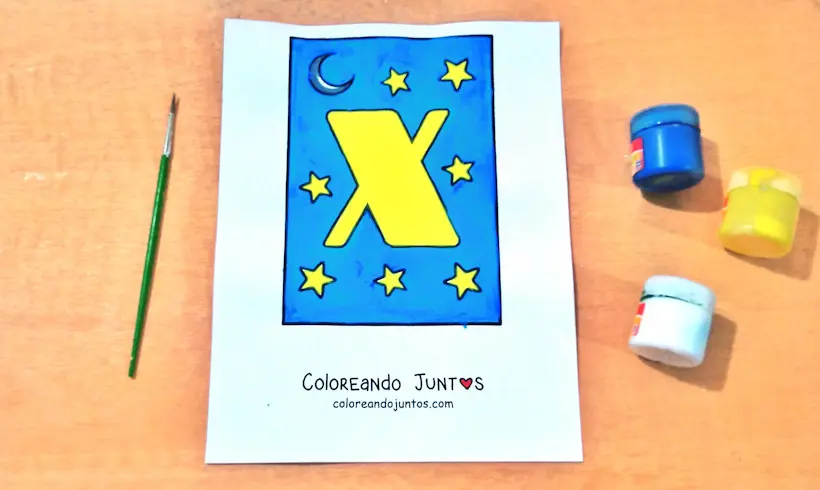 Dibujo de la letra X coloreada por Coloreando Juntos