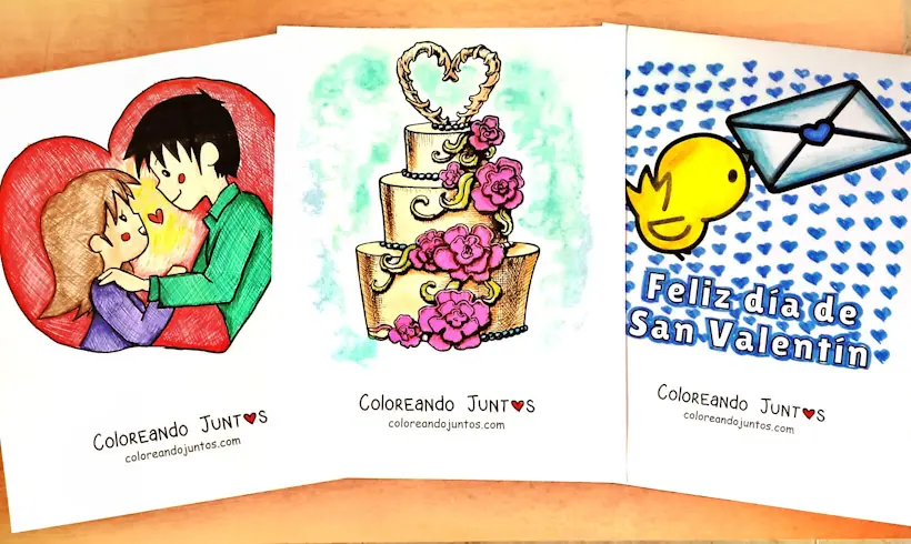 Dibujos de amor y amistad coloreados por Coloreando Juntos