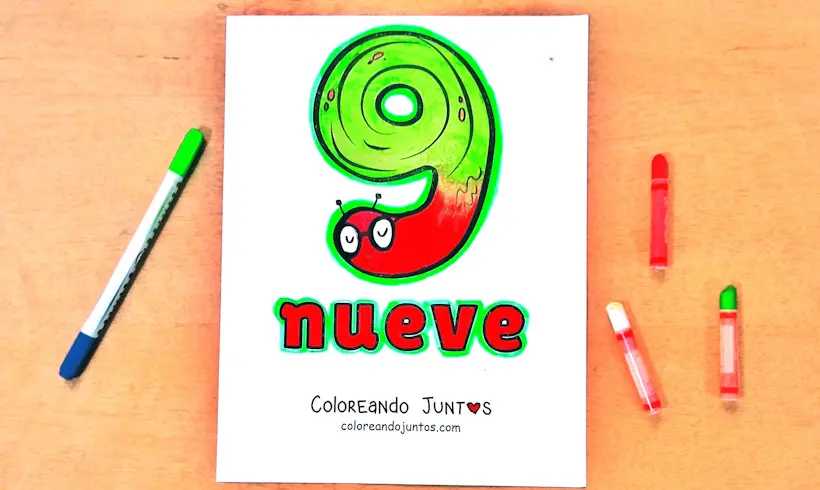 10 Dibujos del Número 9 para Colorear ¡Gratis! | Coloreando Juntos