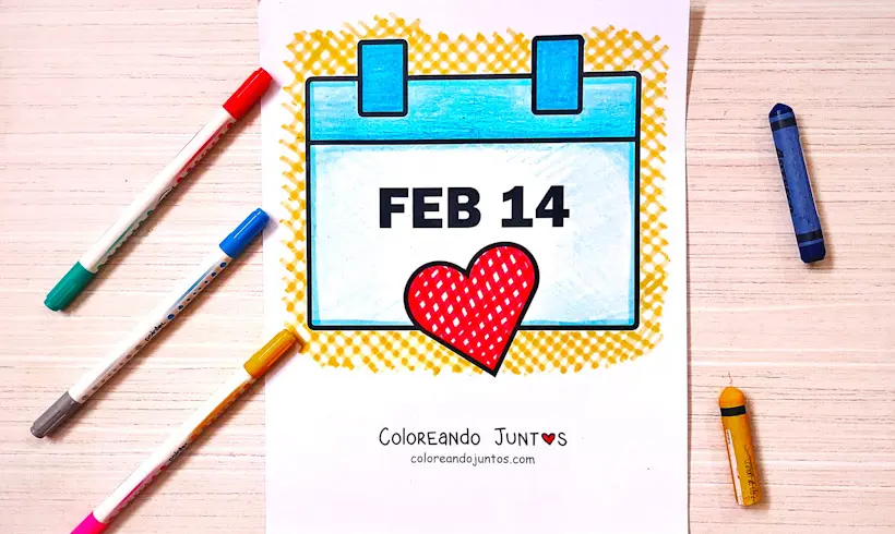 Dibujo de un calendario coloreado por Coloreando Juntos