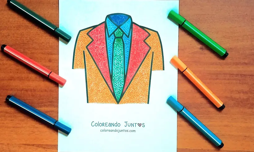 Dibujo de una corbata coloreada por Coloreando Juntos