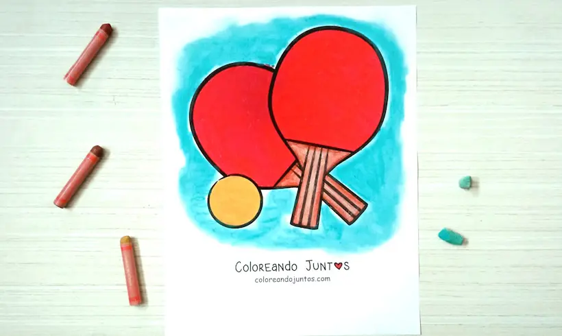 Dibujo de ping pong coloreado por Coloreando Juntos