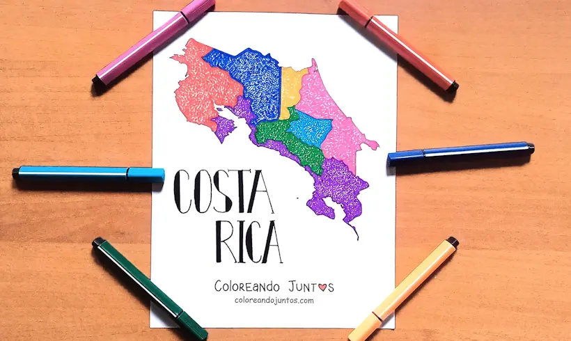 Dibujo del mapa de un país de América coloreado por Coloreando Juntos