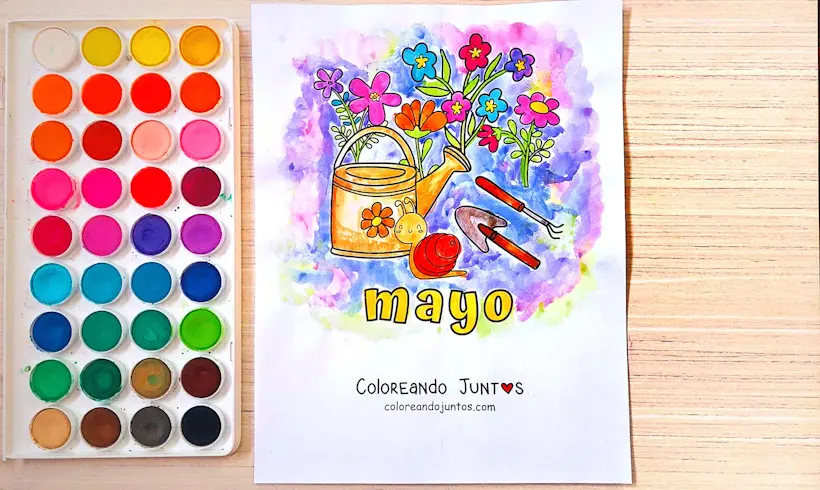 Dibujo del mes de mayo coloreado por Coloreando Juntos