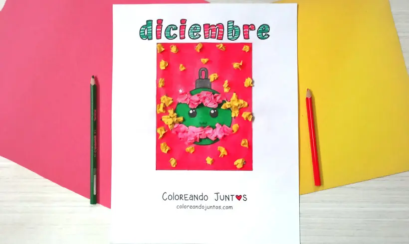 Dibujo del mes de diciembre coloreado por Coloreando Juntos