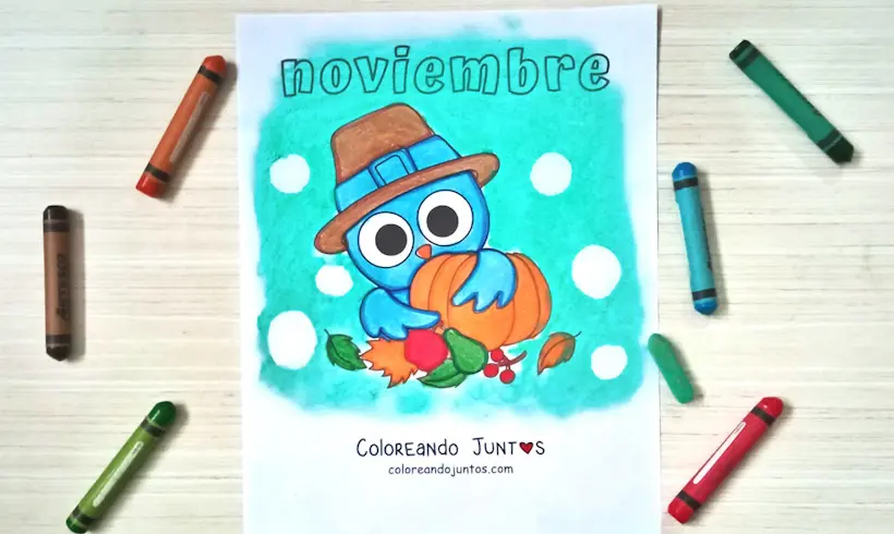 Dibujo del mes de noviembre coloreado por Coloreando Juntos