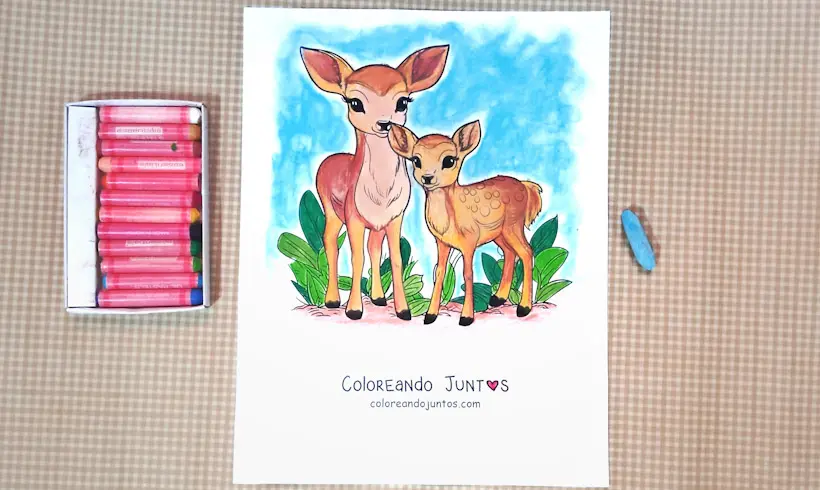 Dibujo de una Bambi coloreado por Coloreando Juntos