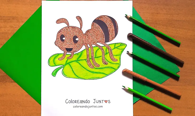 Dibujo de una hormiga coloreado por Coloreando Juntos