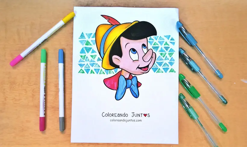 Dibujo de Pinocho coloreado por Coloreando Juntos
