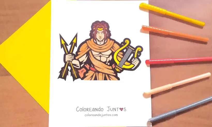 Dibujo del dios Apolo coloreado por Coloreando Juntos