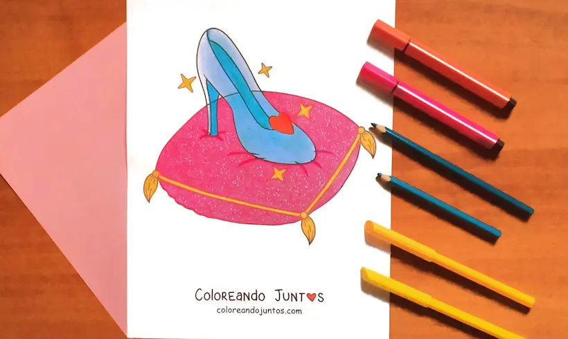 Dibujo de la zapatilla de Cenicienta coloreado por Coloreando Juntos